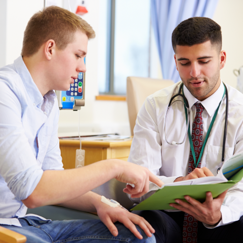 Patient with doctor