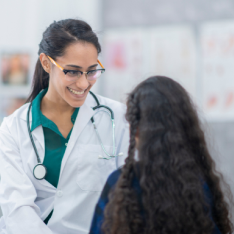 Patient with doctor