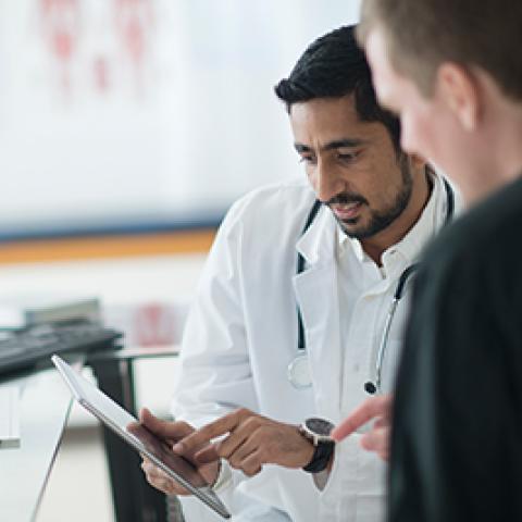 Doctor with patient