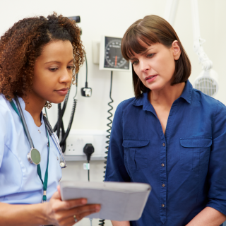 Patient with doctor