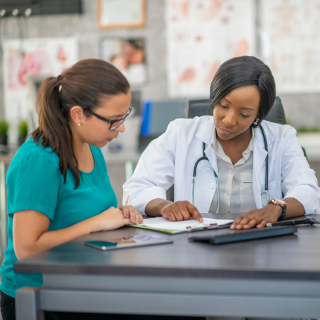 Patient with doctor