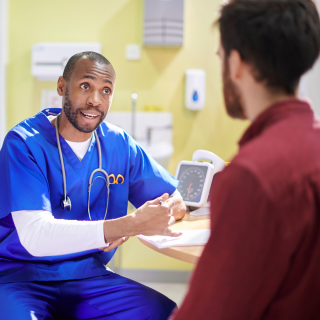 Patient with doctor