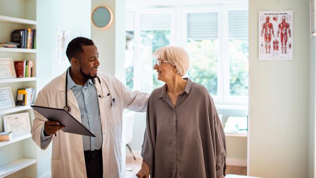 stock image of doctor with patient