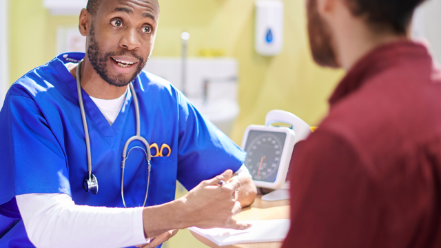 Patient with doctor