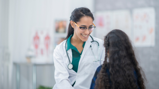 Patient with doctor