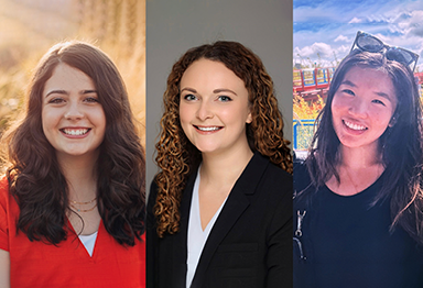 Headshots of the NOB's three summer interns