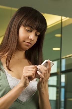 Woman looking at her phone