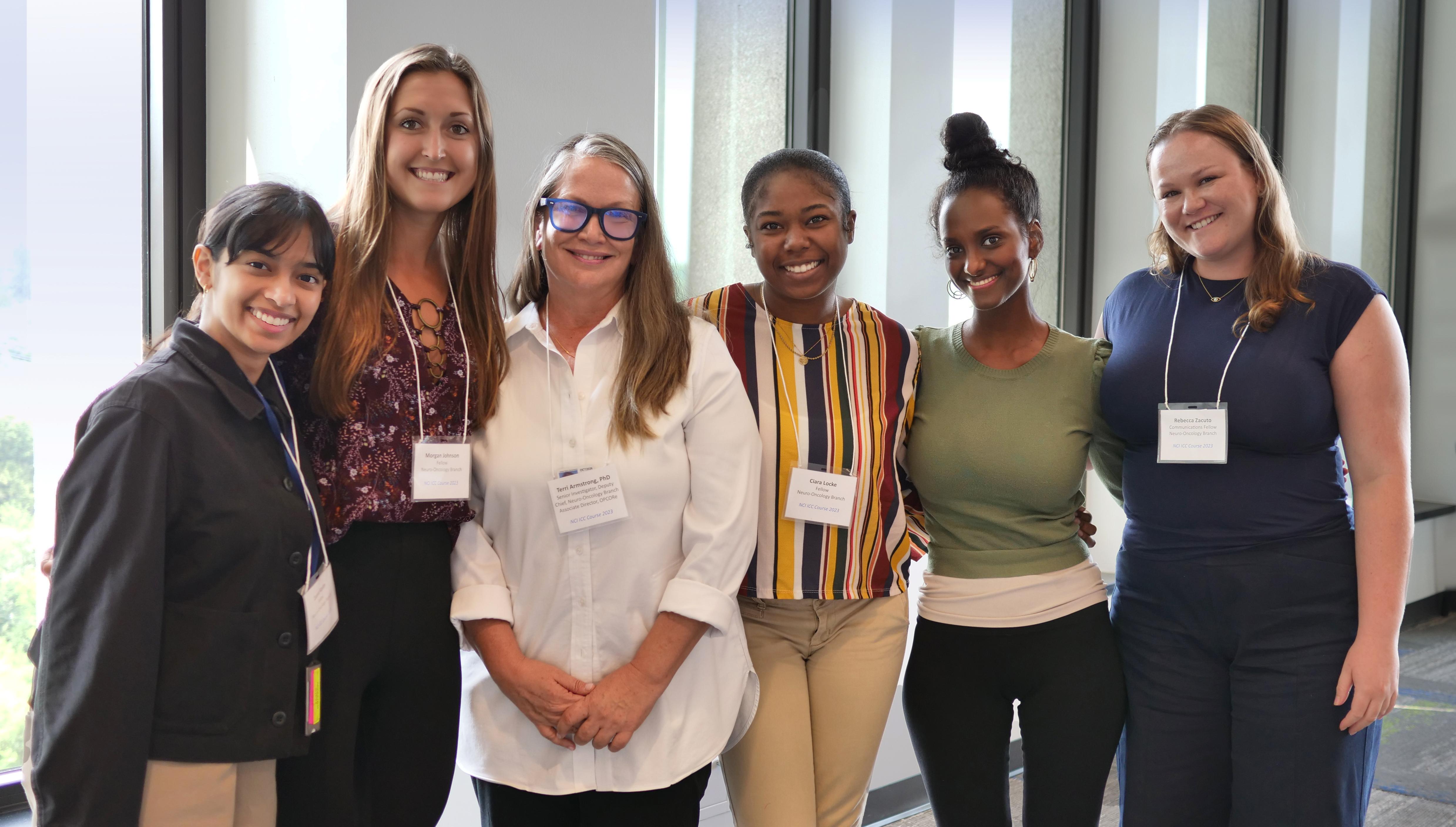 Image caption: Terri Armstrong and five of her postbaccalaureate fellows